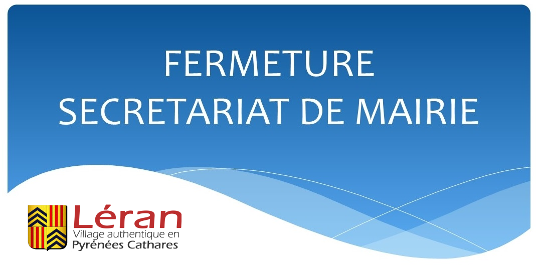 Image de couverture - Fermeture du secrétariat de la Mairie