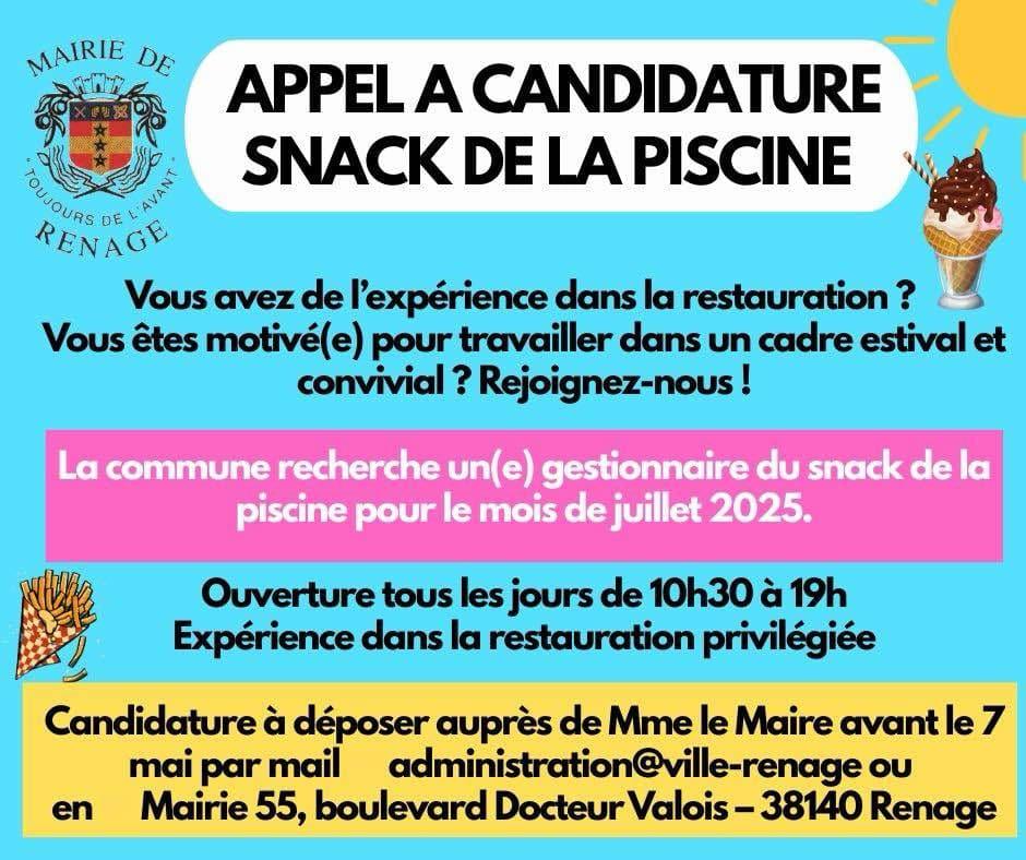 Image de couverture - 🌭GERANCE SNACK DE LA PISCINE 🍹