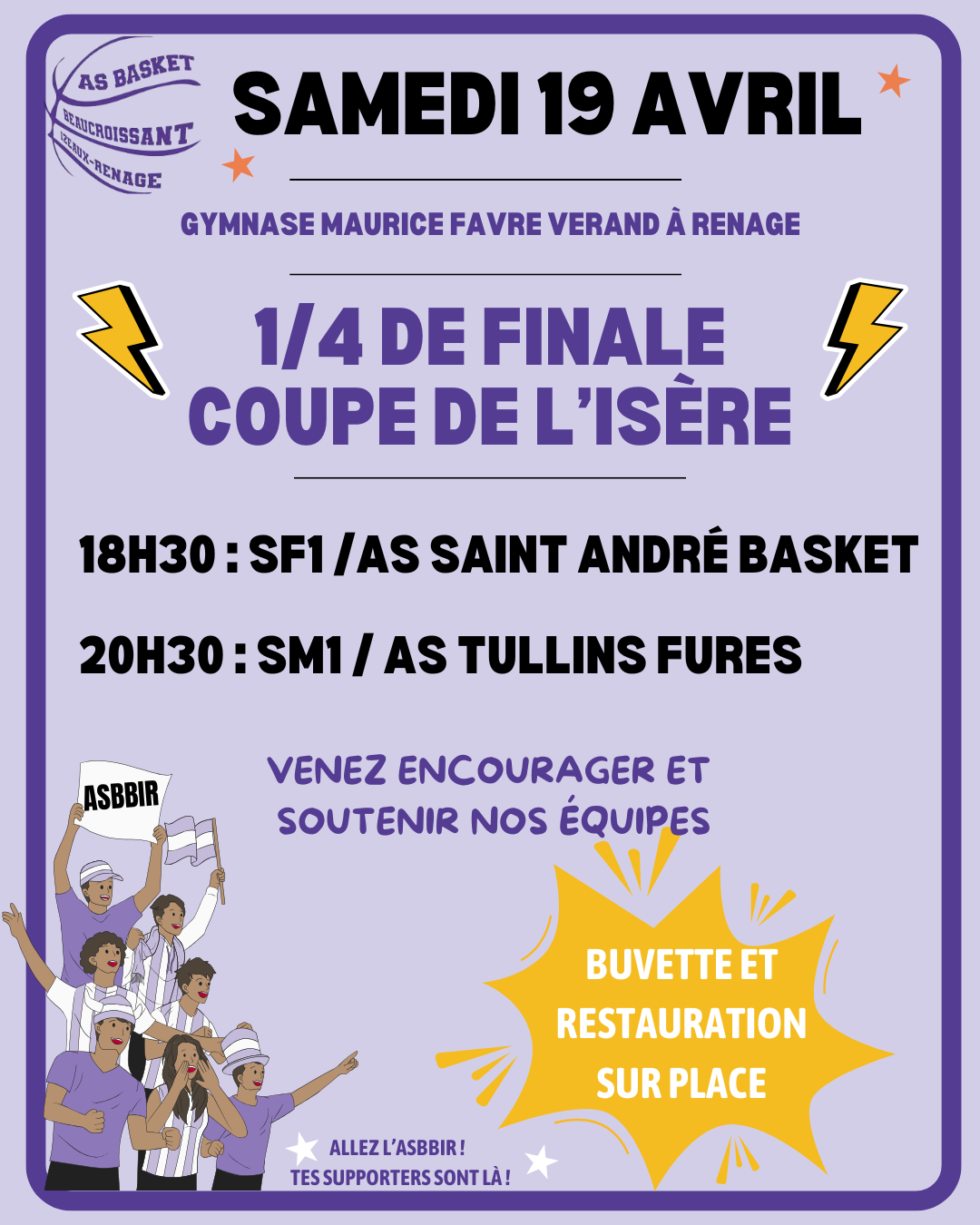 Image de couverture - [🏀1/4 DE FINALE COUPE DE L'ISÈRE BASKET]