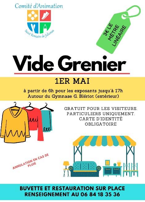 Image de couverture - Rappel : VIDE GRENIER du 1er mai du Comité d'Animation.