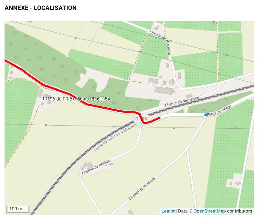 Image de couverture - Travaux RD 196 du mardi 22 avril au samedi 24 mai 2025