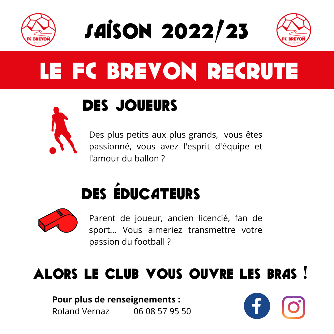Image de couverture - Le FC BREVON recrute