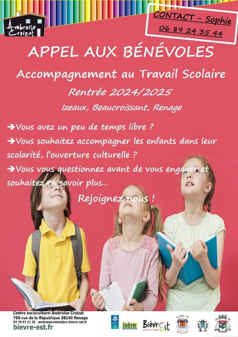 Image de couverture - [ACCOMPAGNEMENT AU TRAVAIL SCOLAIRE - RECHERCHE DE BÉNÉVOLES]