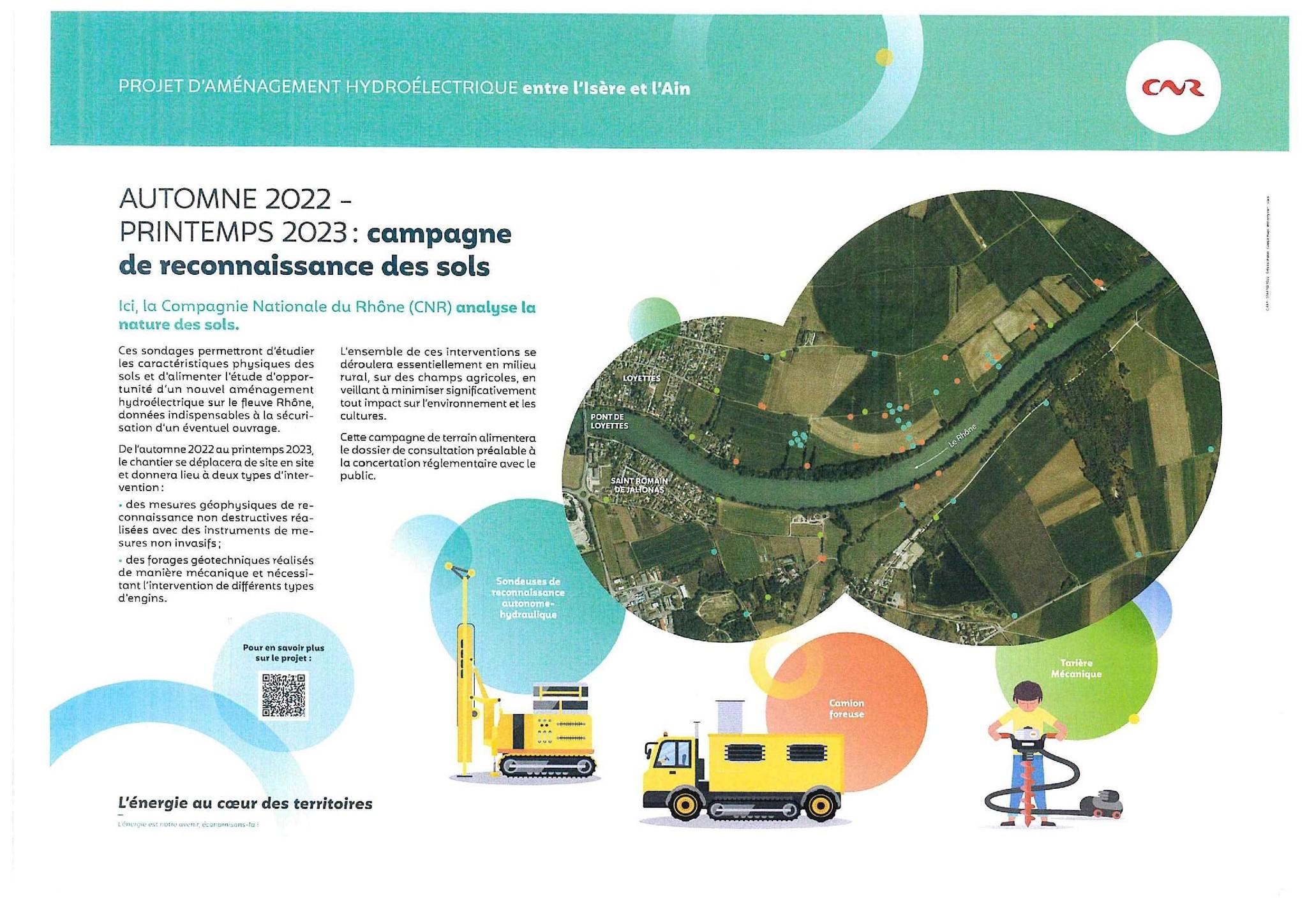Image de couverture - CNR: Campagne de reconnaissance des sols du projet d'aménagement hydroélectrique entre l'Ain et l'Isère