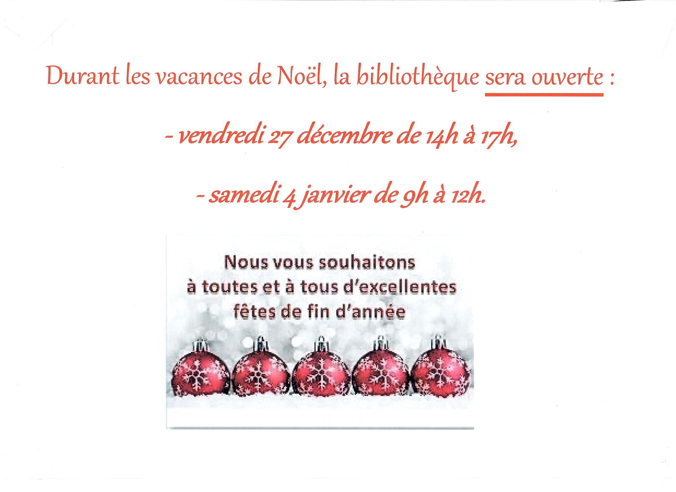 Image de couverture - Horaires exceptionnels de la bibliothèque municipale pendant les fêtes