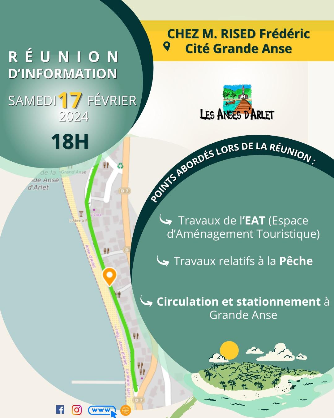 Image de couverture - REUNION D'INFORMATION (SAM. 17 FEVRIER 2024) | Travaux de Grande Anse
