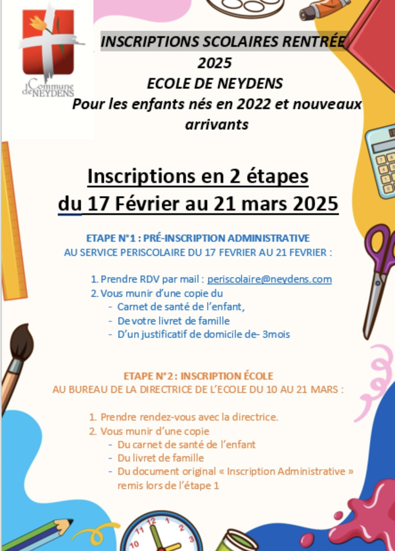 Image de couverture - Inscriptions scolaires