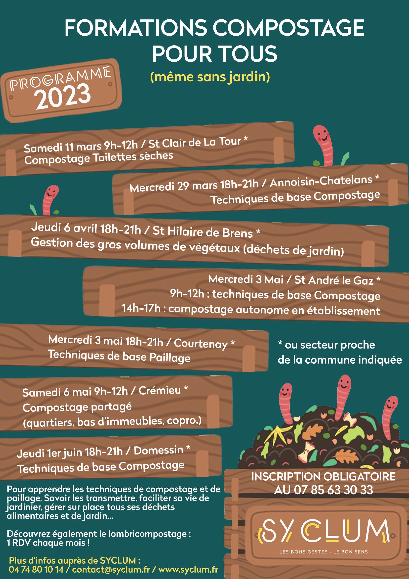 Image de couverture - SYCLUM: programme 2023 des formations compostage et lombricompostage