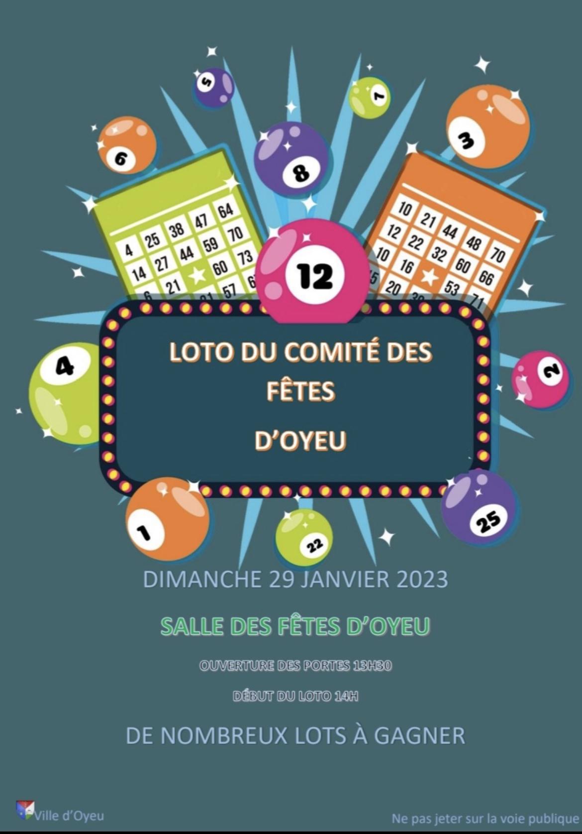 Image de couverture - Loto du comité des fêtes d’Oyeu le 29 janv 2023