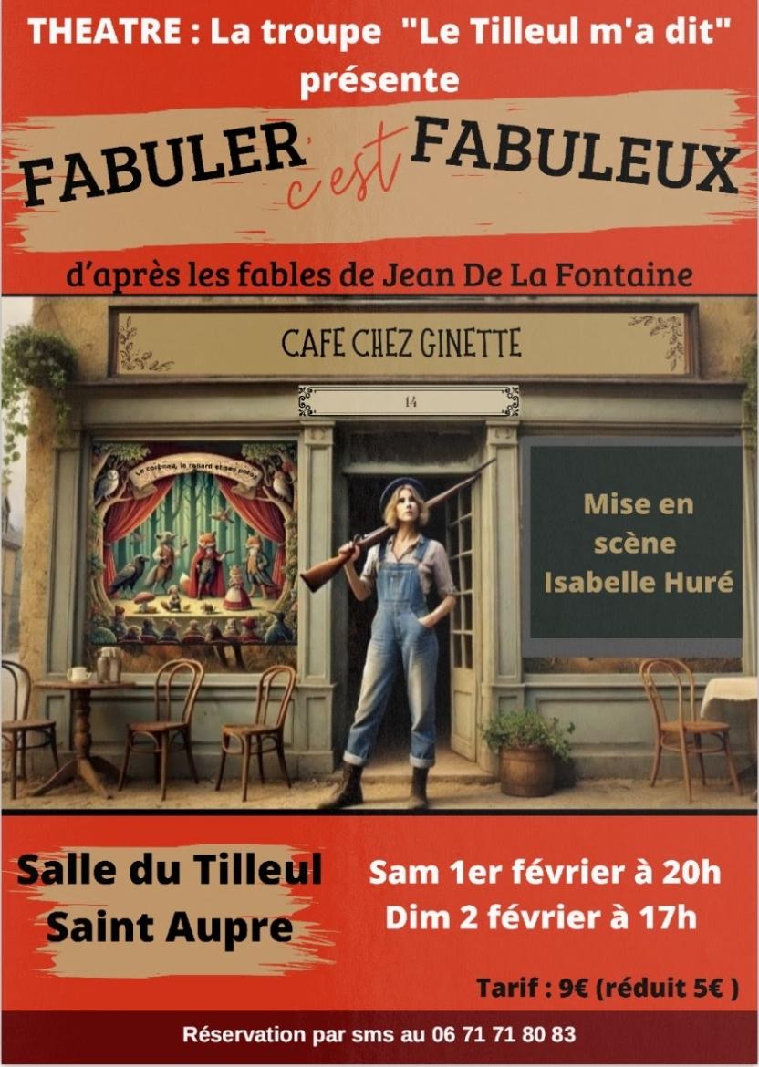 Image de couverture - Tilleul m'a dit : Nouveau spectacle "Fabuler c'est fabuleux" - Samedi 1er février à 20h - Dimanche 2 février à 17h - Salle du Tilleul