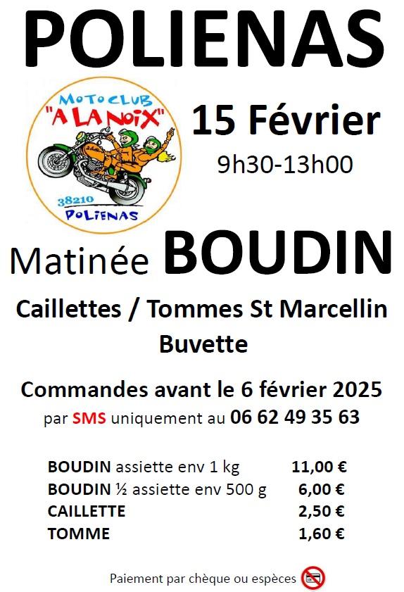 Image de couverture - RDV le 15 février pour la matinée BOUDIN