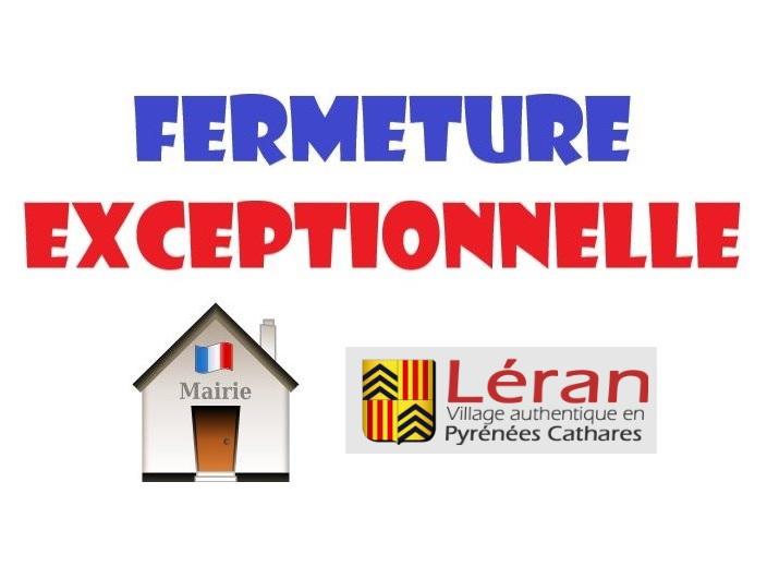 Image de couverture - Fermetures du secrétariat de la Mairie de Léran