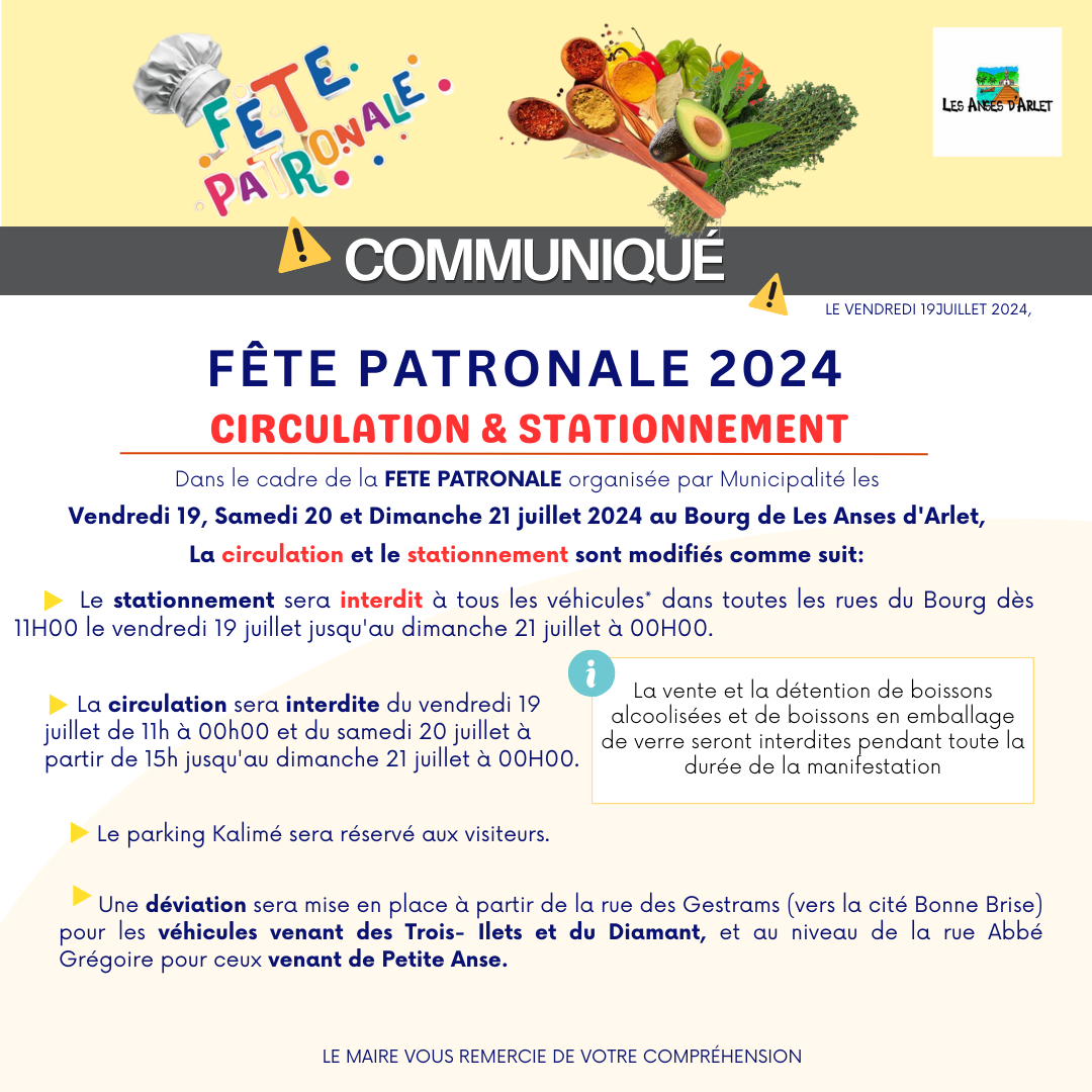Image de couverture - Règlementation sur la circulation et le stationnement au Bourg des Anses d'Arlet