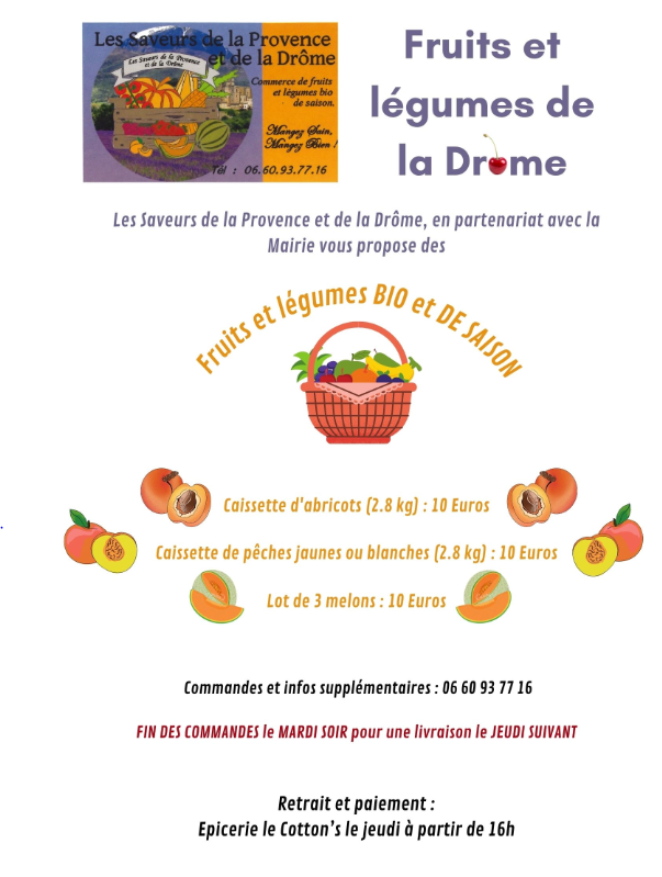 Image de couverture - Vente de caissettes de fruits de la Drôme