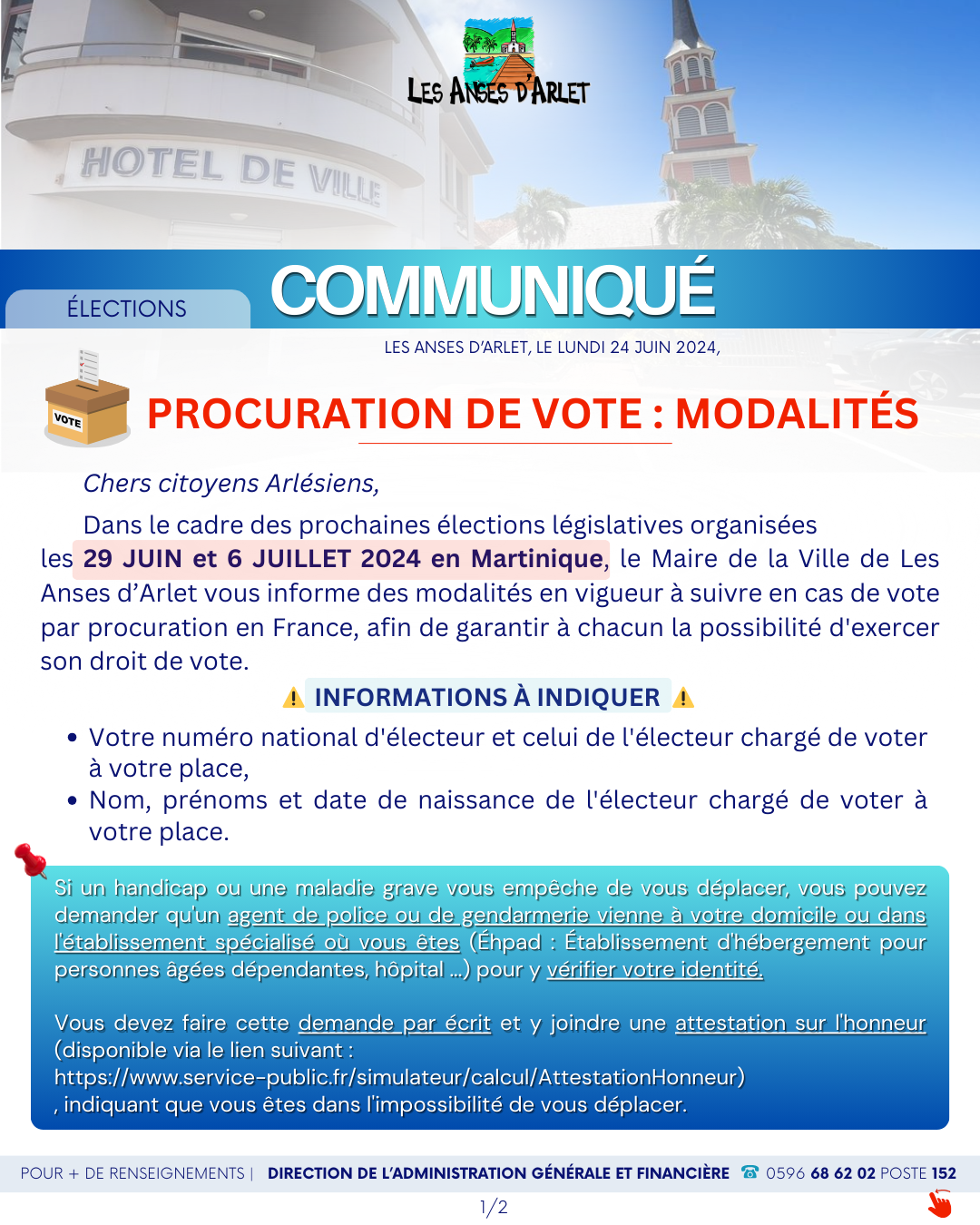 Image de couverture - COMMUNIQUE | PROCURATION DE VOTE > MODALITES