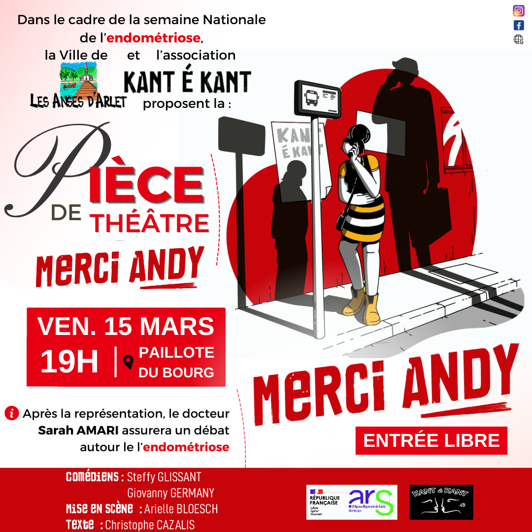 Image de couverture - Pièce de théâtre "MERCI ANDY" | Lutte contre l'endométrisose