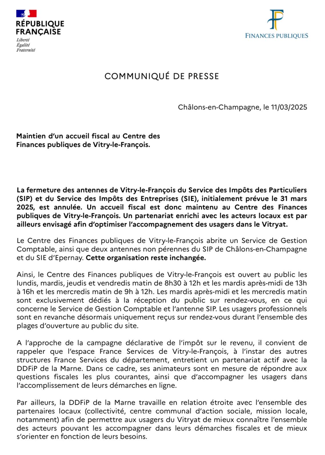 Image de couverture - Pas de fermeture pour les impôts de Vitry!