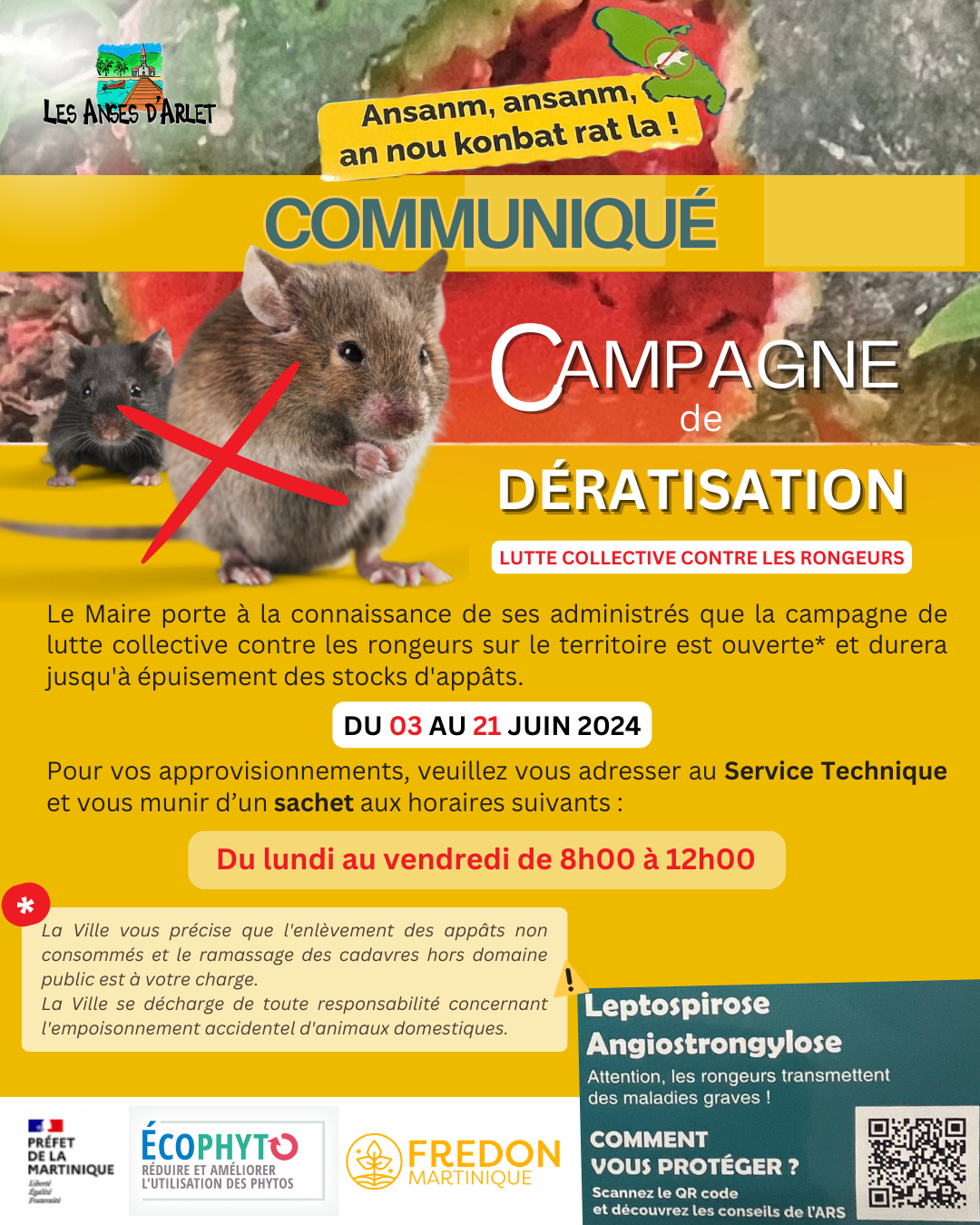 Image de couverture - Campagne de dératisation | Ville de Les Anses d'Arlet