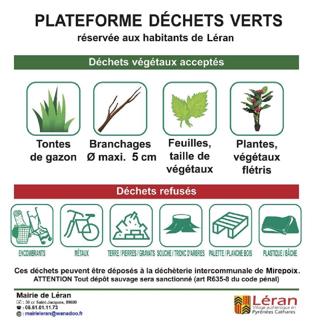Image de couverture - Changement d'horaires  pour la plateforme de gestion des déchets verts.