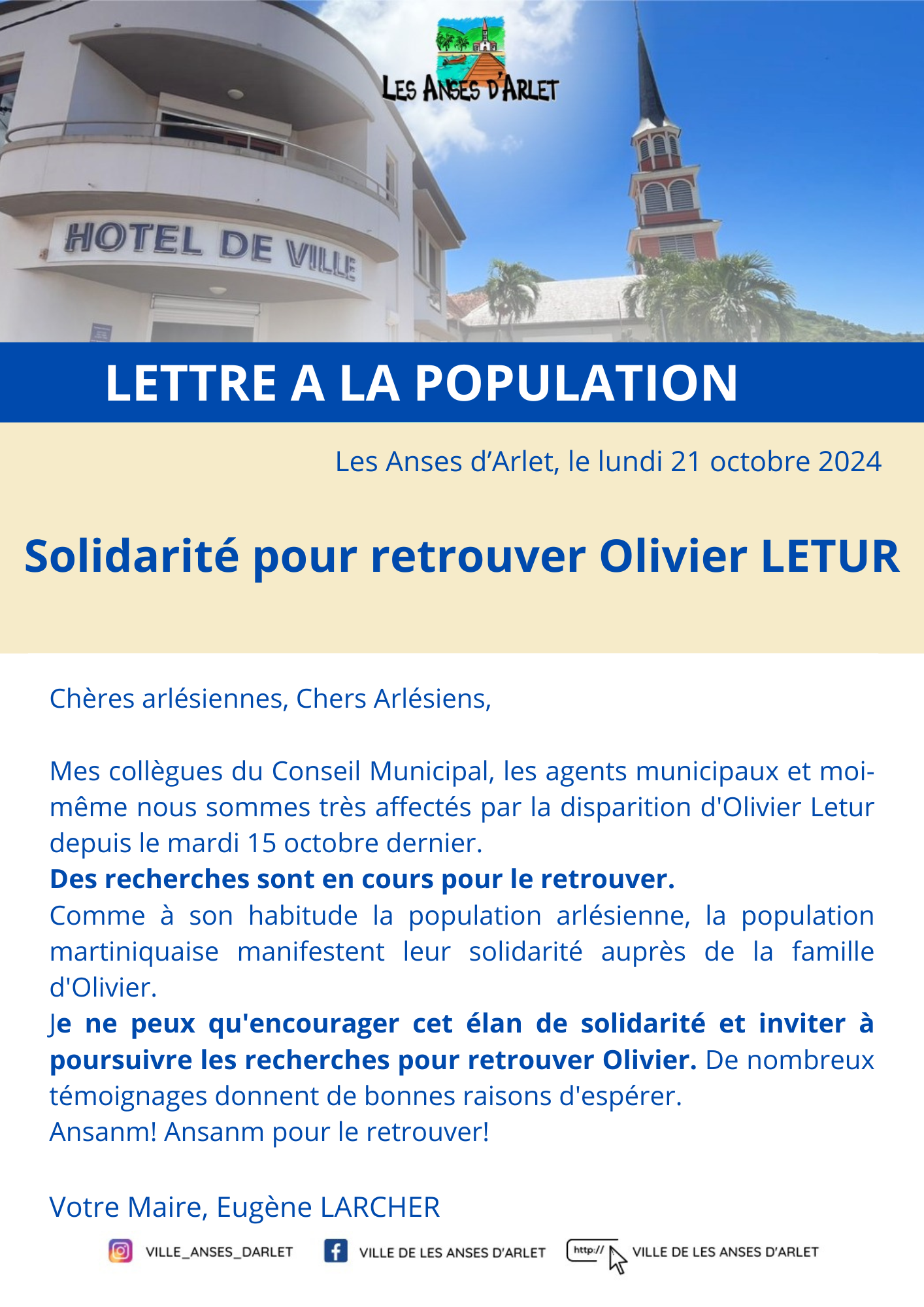 Image de couverture - Solidarité pour retrouver Olivier LETUR