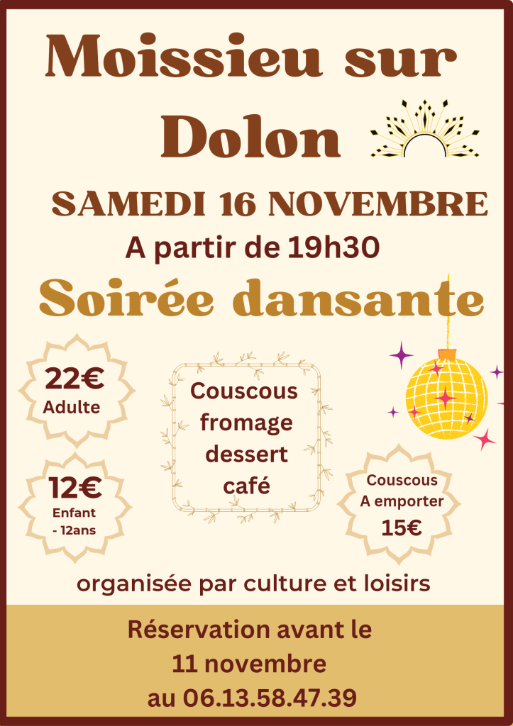 Image de couverture - Soirée couscous et dansante de Culture et Loisirs