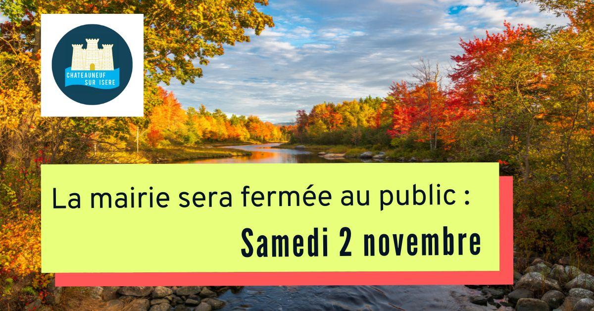 Image de couverture - Fermetures au public de la mairie en novembre 2024