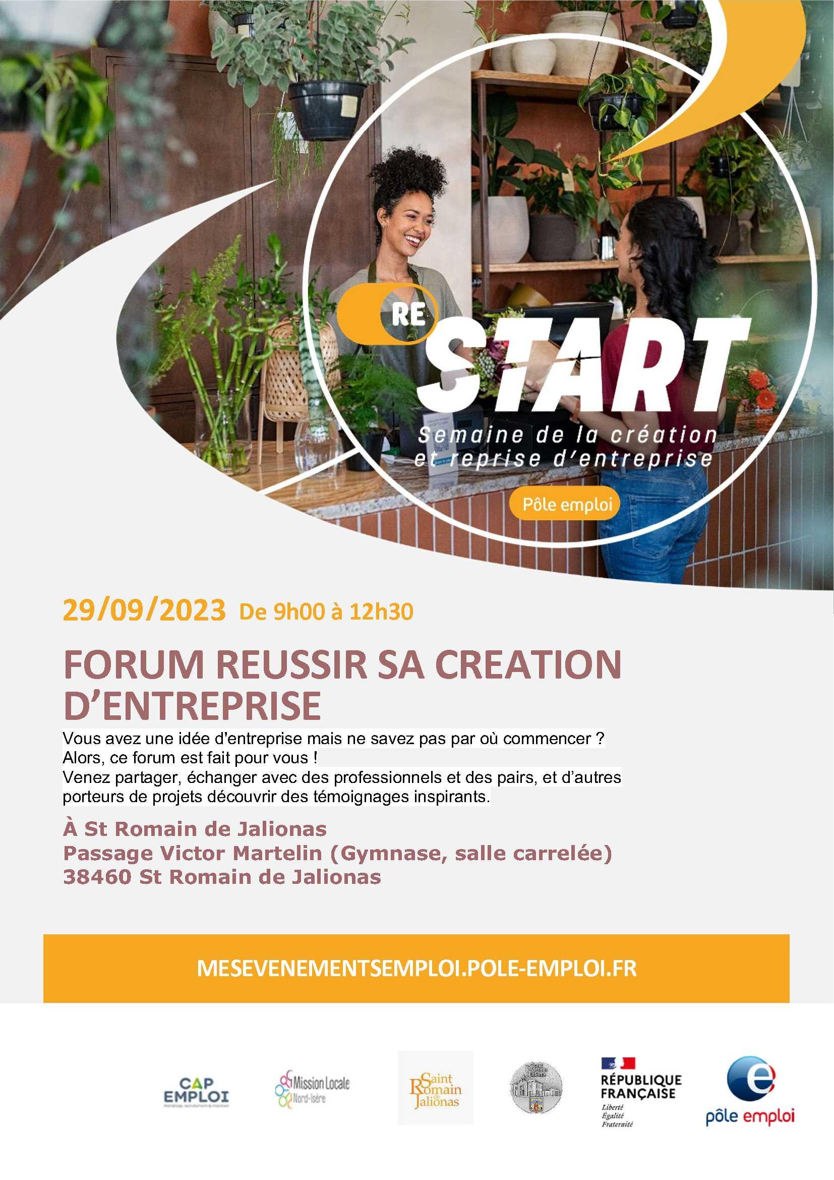 Image de couverture - FORUM REUSSIR SA CREATION D'ENTREPRISE