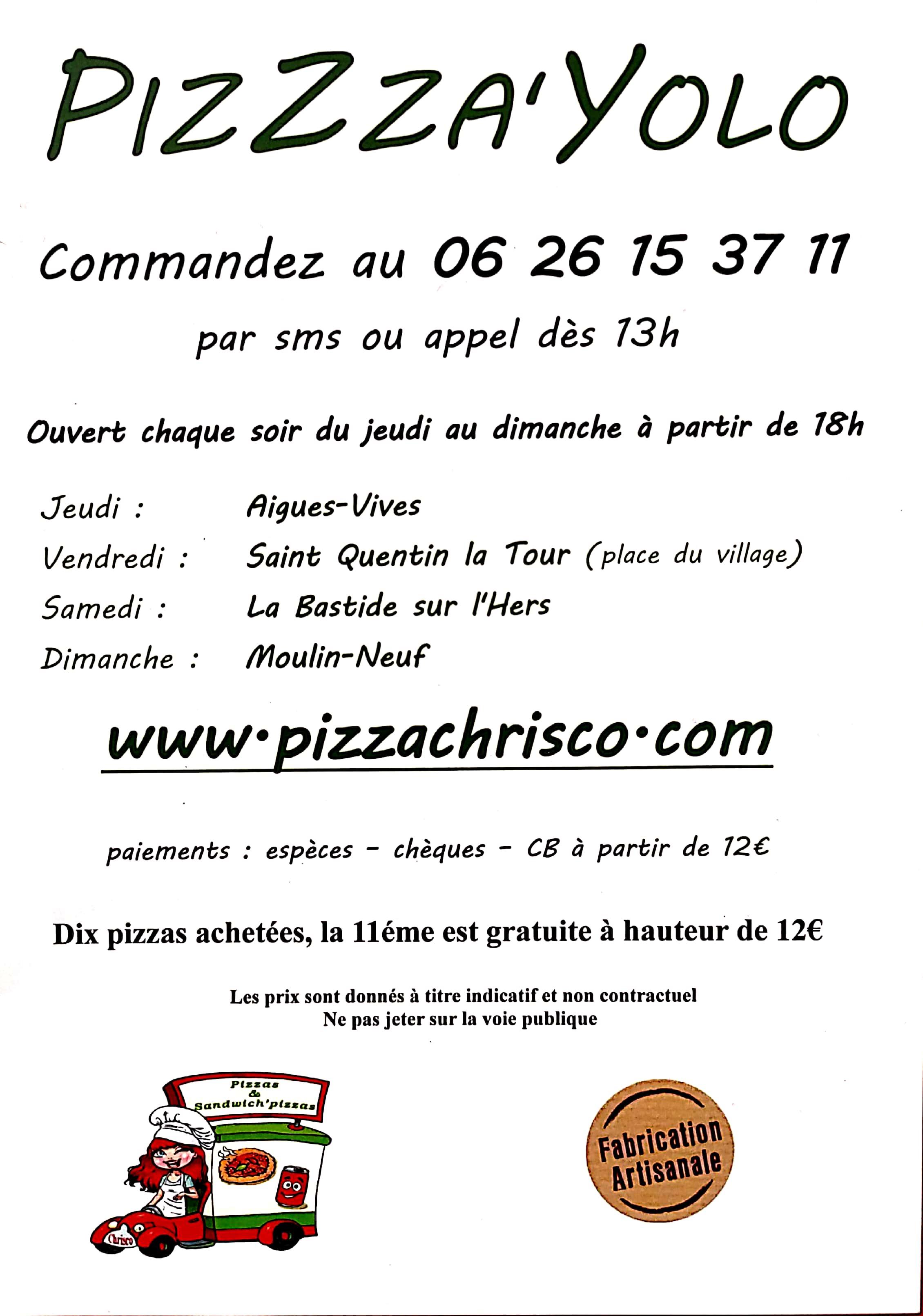 Image de couverture - PIZZA' YOLO arrive à Aigues-Vives !